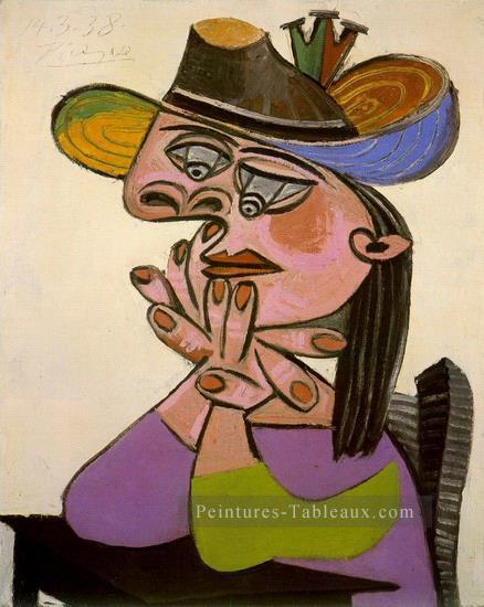 Femme accoudee 1938 cubist Pablo Picasso Peintures à l'huile